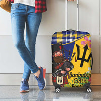 Barbados Celtic 2025 Festival Luggage Cover Scottish Man With Bagpipes