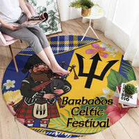 Barbados Celtic 2025 Festival Round Carpet Scottish Man With Bagpipes