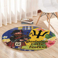 Barbados Celtic 2025 Festival Round Carpet Scottish Man With Bagpipes