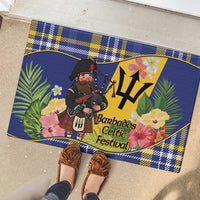 Barbados Celtic 2025 Festival Rubber Doormat Scottish Man With Bagpipes