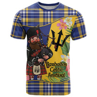 Barbados Celtic 2025 Festival T Shirt Scottish Man With Bagpipes