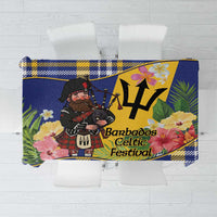 Barbados Celtic 2025 Festival Tablecloth Scottish Man With Bagpipes