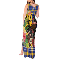 Barbados Celtic 2025 Festival Tank Maxi Dress Scottish Man With Bagpipes