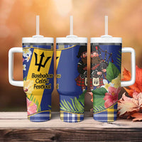Barbados Celtic 2025 Festival Tumbler With Handle Scottish Man With Bagpipes