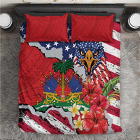 Haitian Heritage Month Bedding Set Haitian Americans Proud Grunge Style