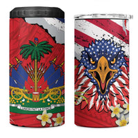 Haitian Heritage Month 4 in 1 Can Cooler Tumbler Haitian Americans Proud Grunge Style