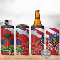 Haitian Heritage Month 4 in 1 Can Cooler Tumbler Haitian Americans Proud Grunge Style