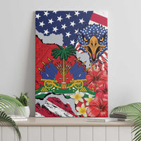 Haitian Heritage Month Canvas Wall Art Haitian Americans Proud Grunge Style