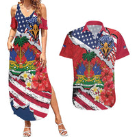Haitian Heritage Month Couples Matching Summer Maxi Dress and Hawaiian Shirt Haitian Americans Proud Grunge Style