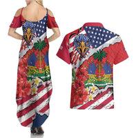 Haitian Heritage Month Couples Matching Summer Maxi Dress and Hawaiian Shirt Haitian Americans Proud Grunge Style
