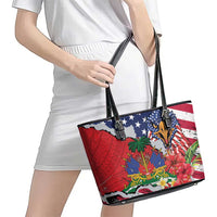 Haitian Heritage Month Leather Tote Bag Haitian Americans Proud Grunge Style