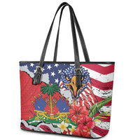 Haitian Heritage Month Leather Tote Bag Haitian Americans Proud Grunge Style