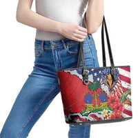 Haitian Heritage Month Leather Tote Bag Haitian Americans Proud Grunge Style