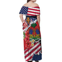 Haitian Heritage Month Off Shoulder Maxi Dress Haitian Americans Proud Grunge Style