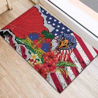 Haitian Heritage Month Rubber Doormat Haitian Americans Proud Grunge Style