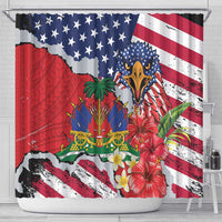 Haitian Heritage Month Shower Curtain Haitian Americans Proud Grunge Style