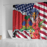 Haitian Heritage Month Shower Curtain Haitian Americans Proud Grunge Style