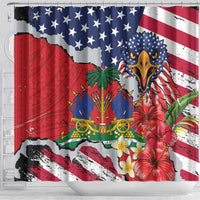 Haitian Heritage Month Shower Curtain Haitian Americans Proud Grunge Style