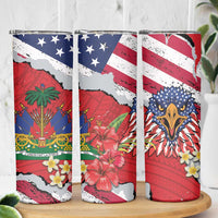 Haitian Heritage Month Skinny Tumbler Haitian Americans Proud Grunge Style