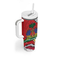 Haitian Heritage Month Tumbler With Handle Haitian Americans Proud Grunge Style