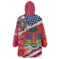 Haitian Heritage Month Wearable Blanket Hoodie Haitian Americans Proud Grunge Style