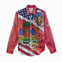 Haitian Heritage Month Women Casual Shirt Haitian Americans Proud Grunge Style
