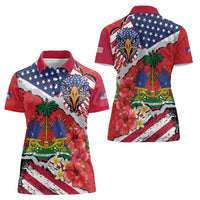 Haitian Heritage Month Women Polo Shirt Haitian Americans Proud Grunge Style