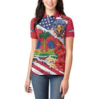 Haitian Heritage Month Women Polo Shirt Haitian Americans Proud Grunge Style