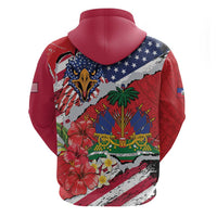 Haitian Heritage Month Zip Hoodie Haitian Americans Proud Grunge Style