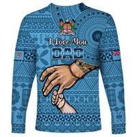 Polynesian Pride Father Day Fiji Long Sleeve Shirt I Love You Dad Fijian Tapa Pattern - Wonder Print Shop