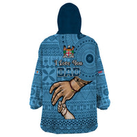 Polynesian Pride Father Day Fiji Wearable Blanket Hoodie I Love You Dad Fijian Tapa Pattern - Wonder Print Shop