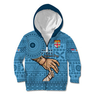 Personalised Father Day Fiji Kid Hoodie I Love You Dad Fijian Tapa Pattern - Wonder Print Shop