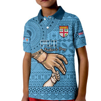 Personalised Father Day Fiji Kid Polo Shirt I Love You Dad Fijian Tapa Pattern - Wonder Print Shop