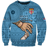 Personalised Father Day Fiji Sweatshirt I Love You Dad Fijian Tapa Pattern - Wonder Print Shop