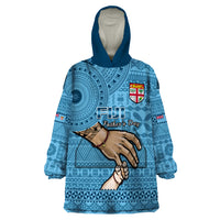 Personalised Father Day Fiji Wearable Blanket Hoodie I Love You Dad Fijian Tapa Pattern - Wonder Print Shop