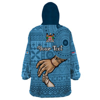 Personalised Father Day Fiji Wearable Blanket Hoodie I Love You Dad Fijian Tapa Pattern - Wonder Print Shop