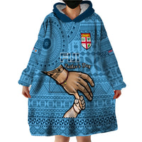 Personalised Father Day Fiji Wearable Blanket Hoodie I Love You Dad Fijian Tapa Pattern - Wonder Print Shop