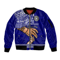 Personalised Father Day American Samoa Sleeve Zip Bomber Jacket I Love You Dad - Wonder Print Shop