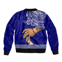 Personalised Father Day American Samoa Sleeve Zip Bomber Jacket I Love You Dad - Wonder Print Shop
