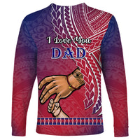 Polynesian Pride Father Day Guam Long Sleeve Shirt I Love You Dad Guaman Latte Stone - Wonder Print Shop