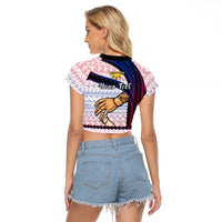 Personalised Father Day Philippines Raglan Cropped T Shirt Filipino Pattern Maligayang Araw ng Mga Ama - Wonder Print Shop