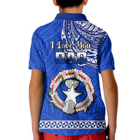 Polynesian Pride Father Day Northern Mariana Islands Kid Polo Shirt CNMI I Love You Dad - Wonder Print Shop
