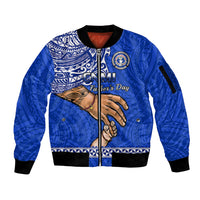 Polynesian Pride Father Day Northern Mariana Islands Sleeve Zip Bomber Jacket CNMI I Love You Dad - Wonder Print Shop