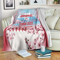 Japan Rugby Custom Blanket Go Sakuras Japanese Mount Fuji