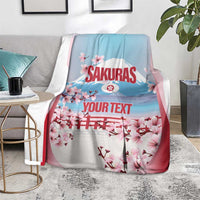 Japan Rugby Custom Blanket Go Sakuras Japanese Mount Fuji