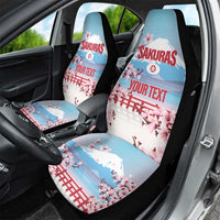 Japan Rugby Custom Car Seat Cover Go Sakuras Japanese Mount Fuji