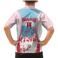 Japan Rugby Custom Family Matching Mermaid Dress and Hawaiian Shirt Go Sakuras Japanese Mount Fuji