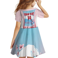 Japan Rugby Custom Family Matching Off The Shoulder Long Sleeve Dress and Hawaiian Shirt Go Sakuras Japanese Mount Fuji
