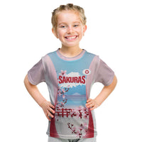 Japan Rugby Custom Kid T Shirt Go Sakuras Japanese Mount Fuji