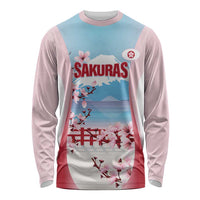Japan Rugby Custom Long Sleeve Shirt Go Sakuras Japanese Mount Fuji